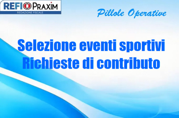Selezione eventi sportivi – Richieste di contributo