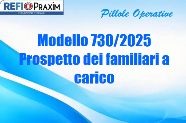 Modello 730/2025 – Prospetto dei familiari a carico