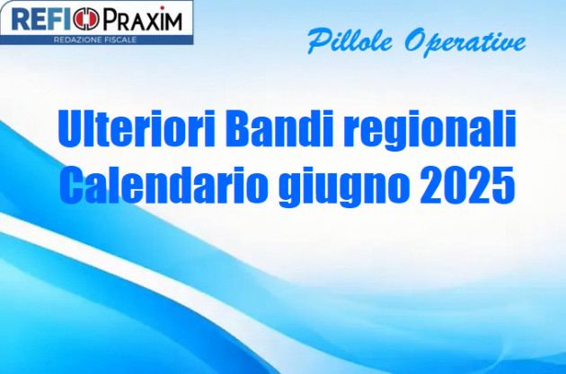 Ulteriori Bandi regionali – Calendario giugno 2025