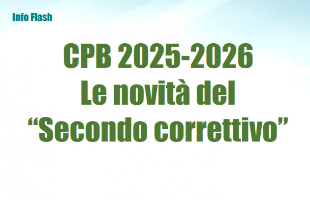 CPB 2025-2026 – Le modifiche del “Secondo correttivo”