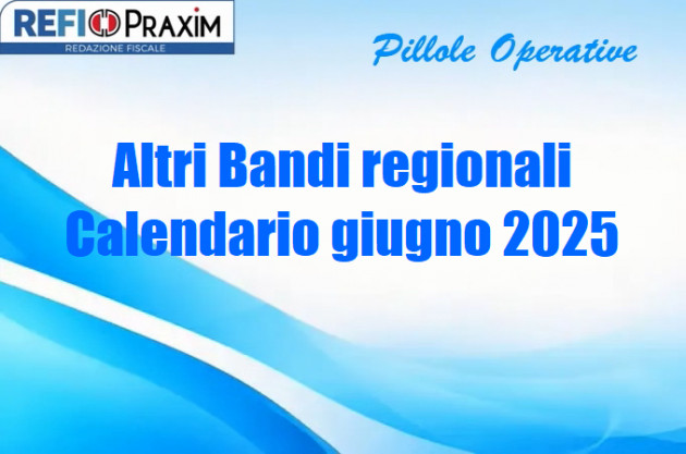 Altri Bandi regionali – Calendario giugno 2025