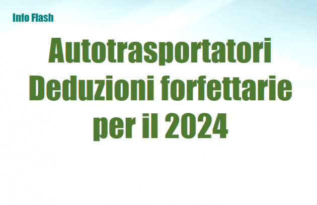 Autotrasportatori - Deduzioni forfettarie per il 2024