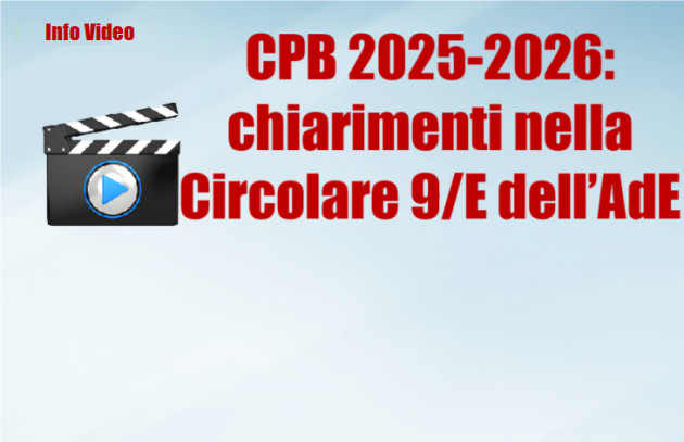 CPB 2025-2026: chiarimenti nella Circolare 9/E dell’Agenzia delle Entrate