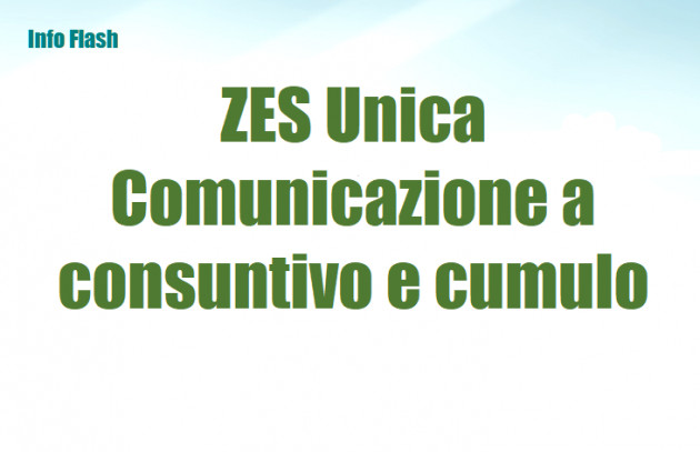 ZES Unica - La comunicazione a consuntivo - Il cumulo