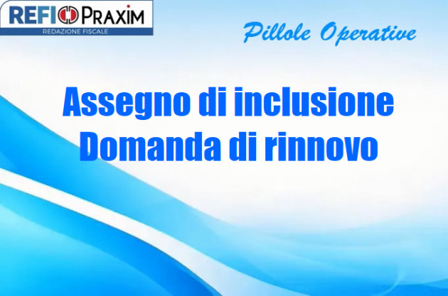 Assegno di inclusione – Domanda di rinnovo