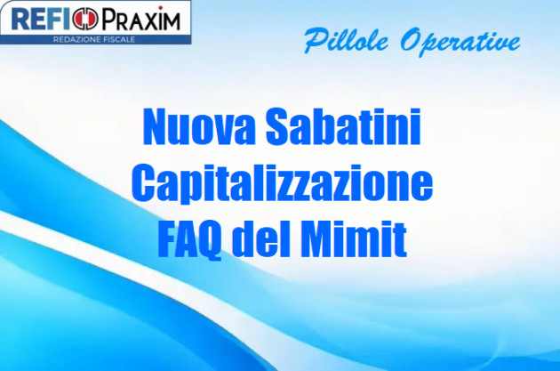 Nuova Sabatini Capitalizzazione – FAQ del Mimit