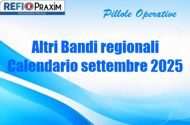 Altri Bandi regionali – Calendario settembre 2025