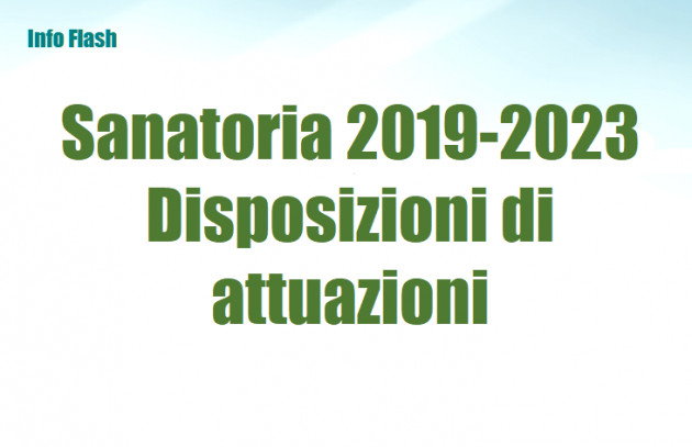 Sanatoria 2019-2023 collegata al CPB 2025-2026 – Disposizioni attuative