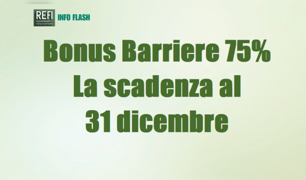 Bonus Barriere 75% - La scadenza al 31 dicembre