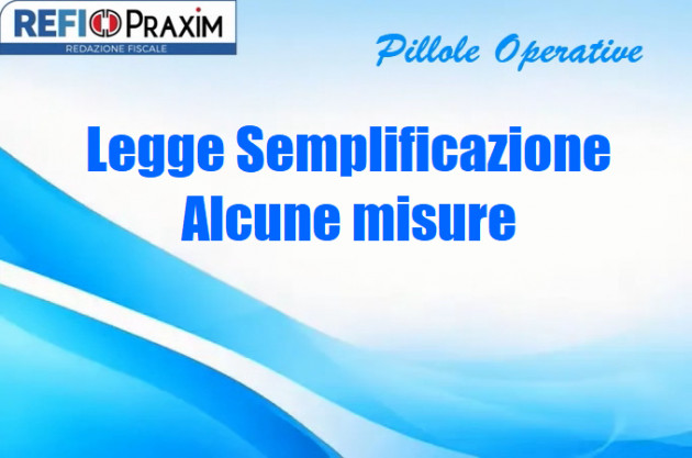 Legge Semplificazione – Alcune misure