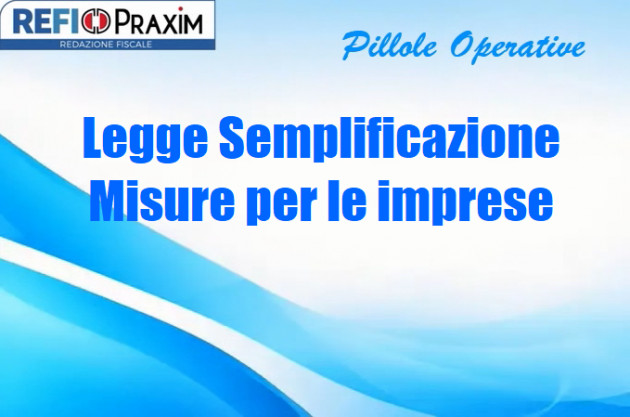 Legge Semplificazione – Misure per le imprese