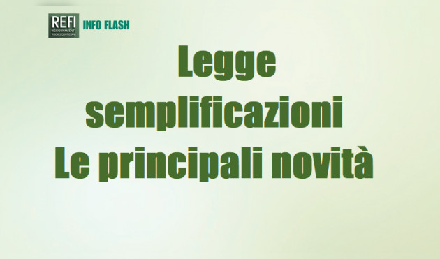 Legge semplificazioni - Le principali novità