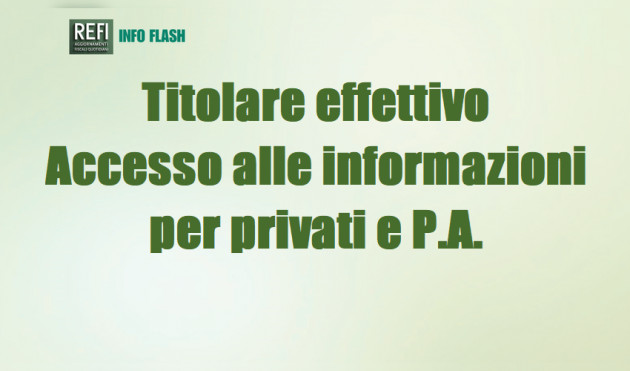 Titolare effettivo – Accesso alle informazioni per privati e P.A.
