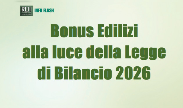 I Bonus Edilizi alla luce della Legge di Bilancio 2026