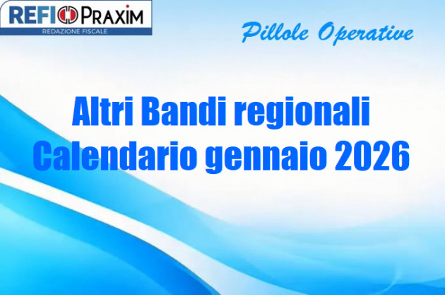 Altri Bandi regionali – Calendario gennaio 2026