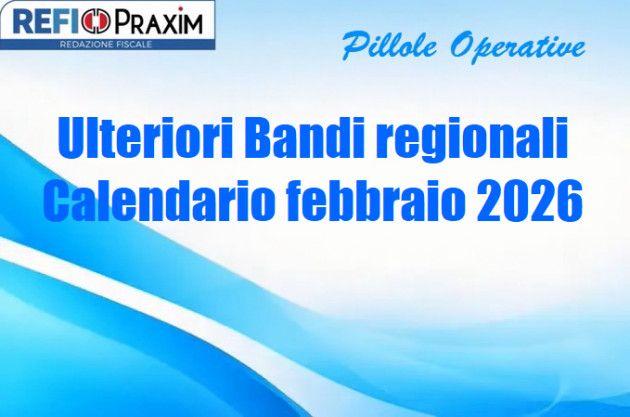 Ulteriori Bandi regionali – Calendario febbraio 2026