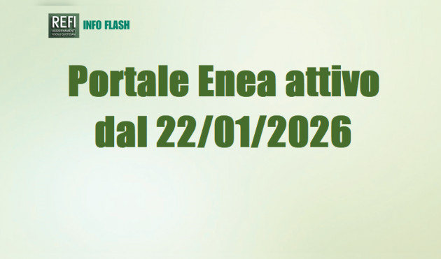 Portale Enea attivo dal 22 gennaio