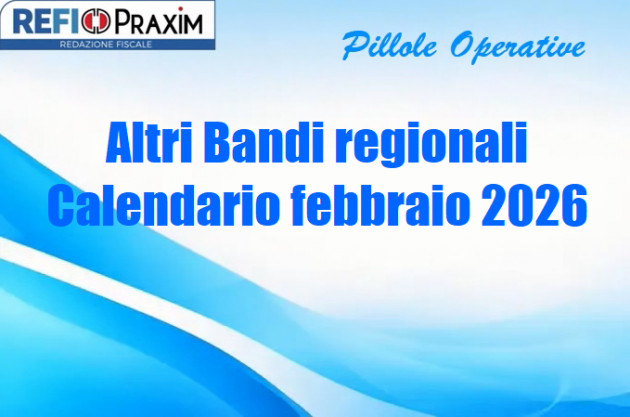 Altri Bandi regionali – Calendario febbraio 2026