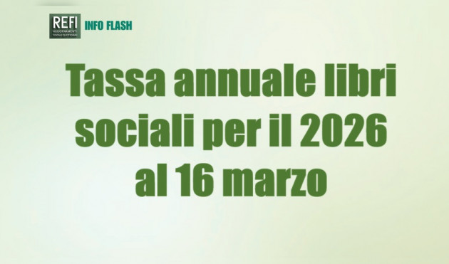 Tassa annuale libri sociali per il 2026 entro il 16 marzo