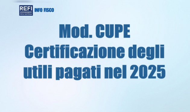Modello CUPE – La Certificazione degli utili pagati nel 2025