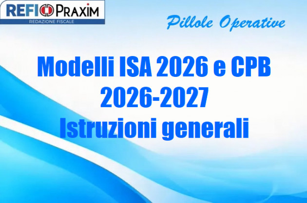 Modelli ISA 2026 e CPB 2026-2027 – Istruzioni generali