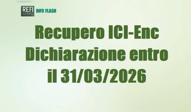 Recupero ICI-Enc - Dichiarazione entro il 31 marzo 2026