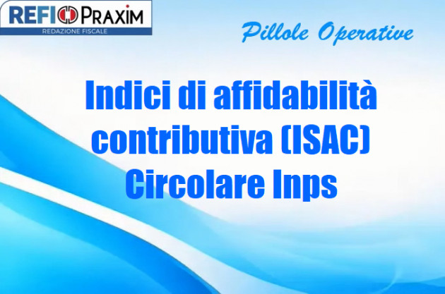 Indici di affidabilità contributiva (ISAC) – Circolare Inps