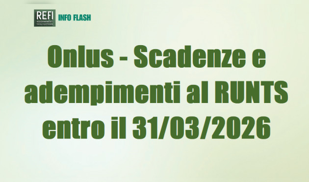 Onlus - Scadenze e adempimenti al RUNTS entro il 31 marzo 2026