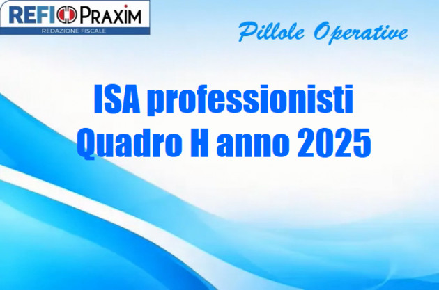 ISA professionisti – Quadro H anno 2025