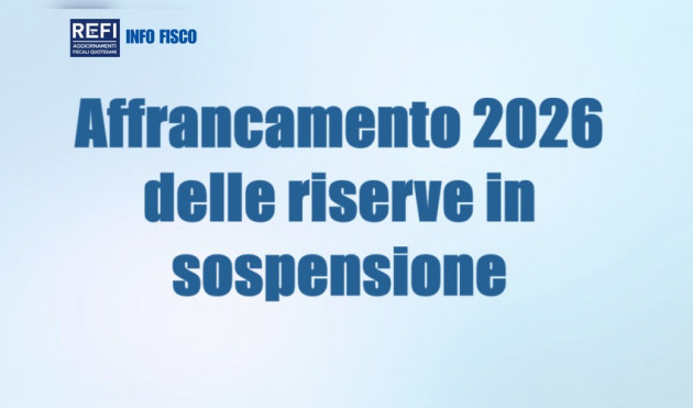 Affrancamento delle riserve in sospensione nel Bilancio 2025