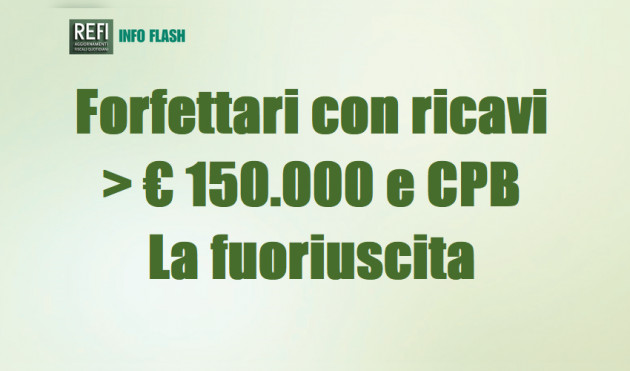 Cessazione CPB per limite dei ricavi anche post uscita dal forfetario