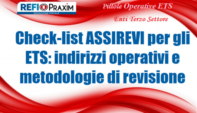 Check-list ASSIREVI per gli ETS: indirizzi operativi e metodologie di revisione