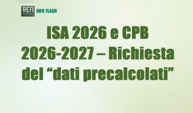 ISA 2026 e CPB 2026-2027 – La richiesta del “dati precalcolati”