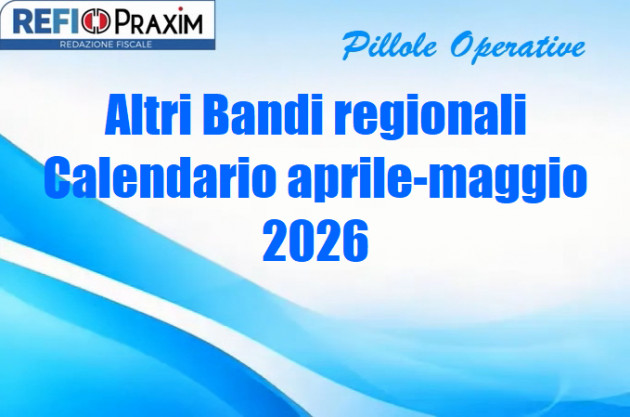 Altri Bandi regionali – Calendario aprile-maggio 2026