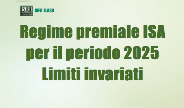 Regime premiale ISA per il periodo 2025 (e successivi) - Limiti invariati