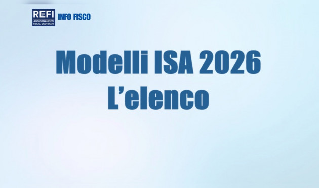 Modelli ISA 2026 - L'elenco
