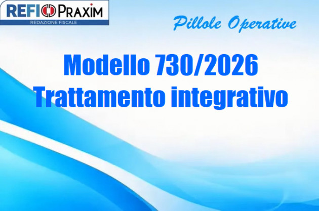 Modello 730/2026 – Trattamento integrativo