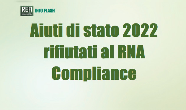 Aiuti di stato 2022 rifiutati al RNA