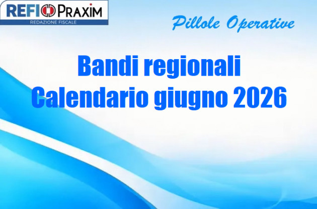 Bandi regionali – Calendario giugno 2026