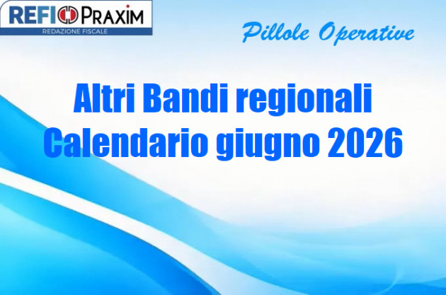 Altri Bandi regionali – Calendario giugno 2026