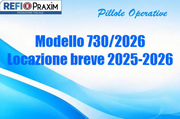 Modello 730/2026 – Locazione breve 2025-2026