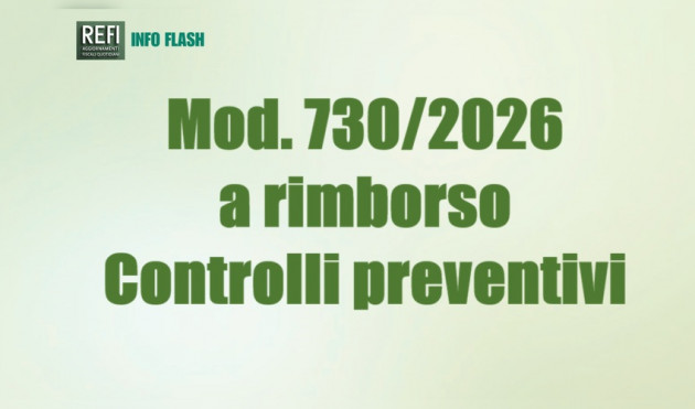 Mod. 730/2026 a rimborso - Controlli ed elementi di incoerenza