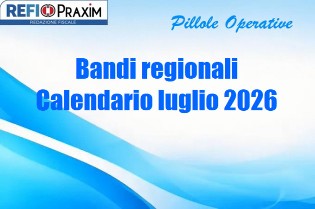 Bandi regionali – Calendario luglio 2026