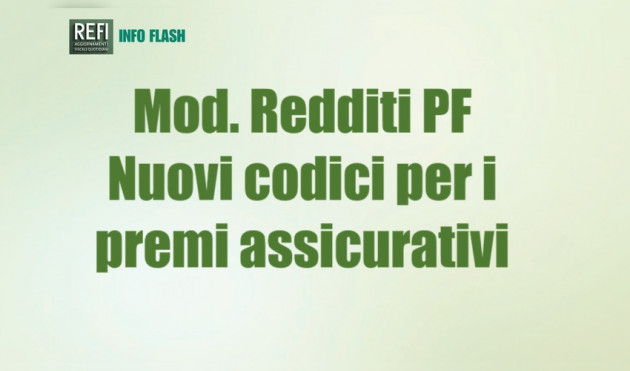 Modello Redditi PF - Nuovi codici per i premi assicurativi