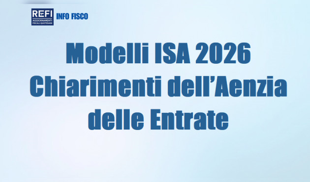 Modelli ISA 2026 – Chiarimenti dell’Agenzia delle Entrate
