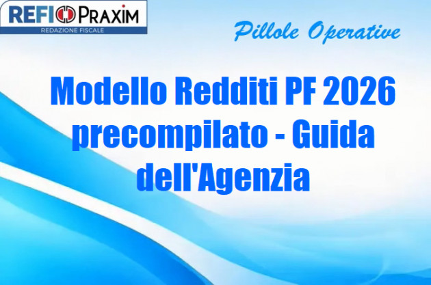 Modello Redditi PF 2026 precompilato - Guida dell'Agenzia