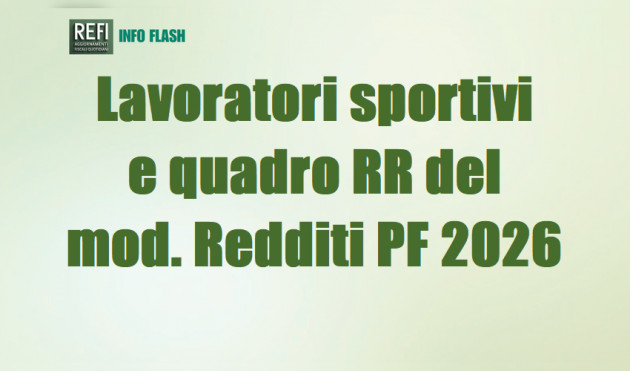 Lavoratori sportivi – Indicazione a quadro RR del mod. Redditi PF 2026