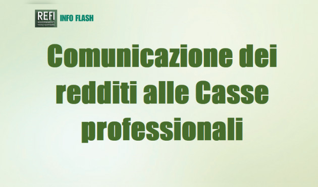Comunicazione di redditi/volume d’affari alle Casse professionali