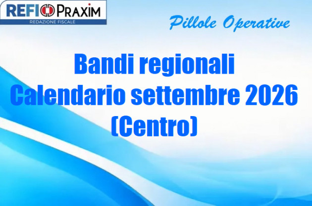 Bandi regionali – Calendario settembre 2026 (Centro)