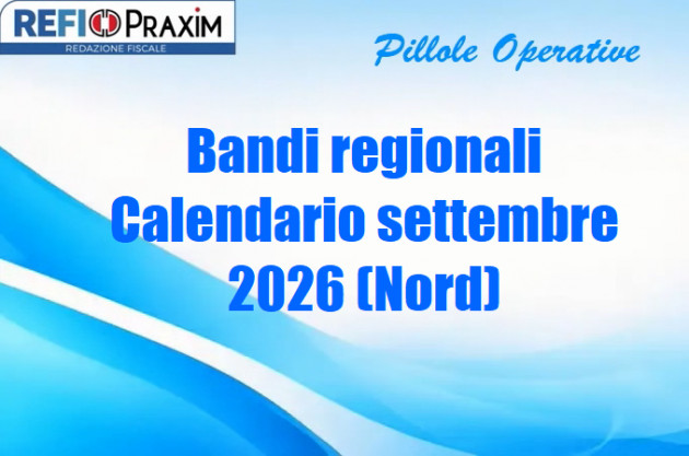 Bandi regionali – Calendario settembre 2026 (Nord)